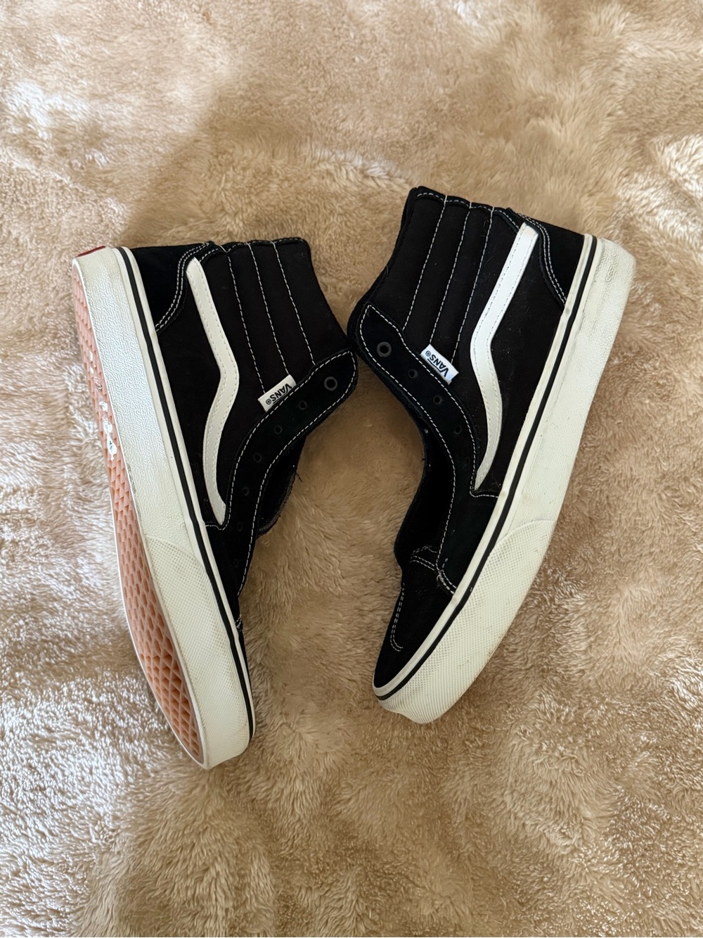 Vans Black and White Mid-Top Skate Sneakers